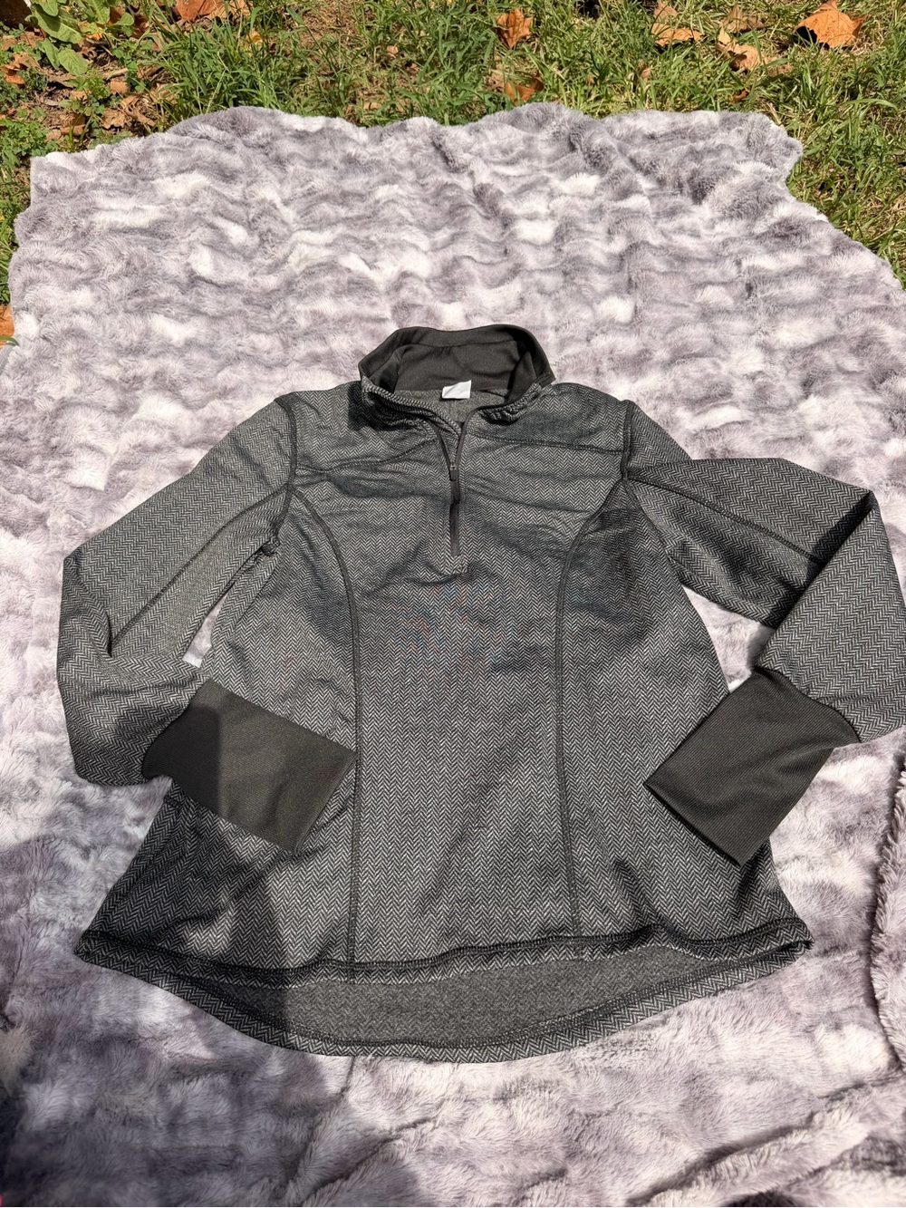 Athletic Works Women's Dark Gray Quarter-Zip Ski Pullover size M
